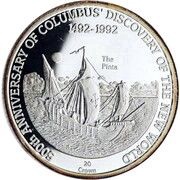 20 Crowns - Elizabeth II The Pinta, United Kingdom, 1992 reverse image