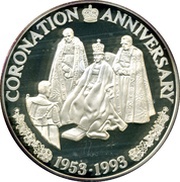 20 Crowns - Elizabeth II Coronation Jubilee, United Kingdom, 1993 reverse image