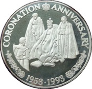 20 Crowns - Elizabeth II Coronation Jubilee, United Kingdom, 1993 reverse image
