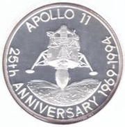 20 Crowns - Elizabeth II Moon Landing, United Kingdom, 1993 reverse image