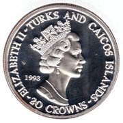 20 Crowns - Elizabeth II Flag obverse image