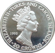 20 Crowns - Elizabeth II Olympic Skier obverse image
