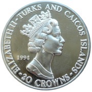 20 Crowns - Elizabeth II D-Day Dwight Eisenhower obverse image