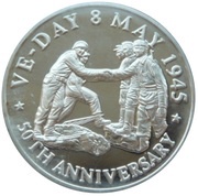 20 Crowns - Elizabeth II US and Russian Troops meeting reverse image