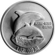 20 Crowns - Elizabeth II Bottle-nosed Dolphin, United Kingdom, 1998 reverse image