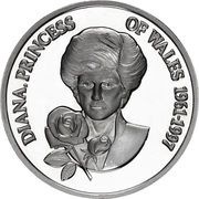 20 Crowns - Elizabeth II Princess Diana with rose, United Kingdom, 1998 reverse image