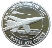 20 Crowns - Elizabeth II Tornado, United Kingdom, 1998 reverse image