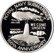 20 Crowns - Elizabeth II Royal Navy Submarines, United Kingdom, 2001 reverse image