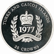 25 Crowns - Elizabeth II Silver Jubilee, United Kingdom, 1977 reverse image