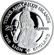 25 Crowns - Elizabeth II The Lion of England reverse image