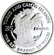 25 Crowns - Elizabeth II The Red Dragon of Wales reverse image