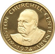 50 Crowns - Elizabeth II Churchill, United Kingdom, 1974 reverse image