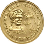 50 Crowns - Elizabeth II Age of Exploration, United Kingdom, 1975 reverse image