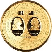 50 Crowns U.S. Bicentennial, United Kingdom, 1976 reverse image