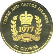 50 Crowns - Elizabeth II Silver Jubilee, United Kingdom, 1977 reverse image