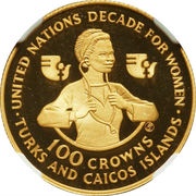 100 Crowns - Elizabeth II Decade for Women, United Kingdom, 1985 reverse image