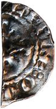 Halfpenny - Henry I Quadrilateral on cross fleury type, United Kingdom, 1125-1135 reverse image