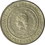 50 Pesos Central Bank Anniversary reverse image