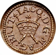 1 Farthing - James I Harington issue; type 2 obverse image