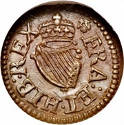 1 Farthing - James I Harington issue; type 2, United Kingdom, 1614-1616 reverse image