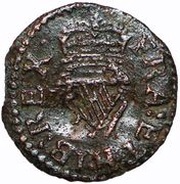 1 Farthing - Charles I Richmond issue; mule of types 4 and 3, United Kingdom, 1632 reverse image