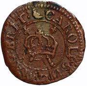 1 Farthing - Charles I Rose issue; mules of types 1 and 2 or 3 obverse image