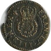 1 Farthing - Charles I Rose issue; type 2, United Kingdom, 1636 reverse image