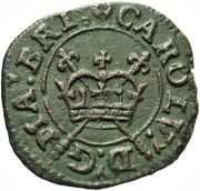 1 Farthing - Charles I Rose issue; type 4b, United Kingdom, 1636-1643 obverse image