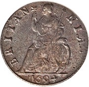 1 Farthing - William and Mary, United Kingdom, 1694 reverse image