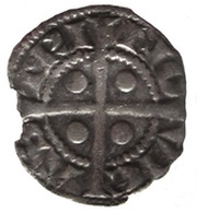 ½ Penny - Edward I Newcastle mint; class 3e, United Kingdom, 1280-1281 reverse image