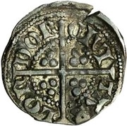 ½ Penny - Edward III 4th coinage; Transitional treaty period, United Kingdom, 1361 reverse image