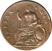 ½ Penny - Charles II, United Kingdom, 1672-1675 reverse image