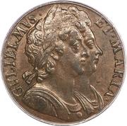 ½ Penny - William and Mary obverse image