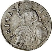 ½ Penny - William III 1st issue, United Kingdom, 1695-1698 reverse image
