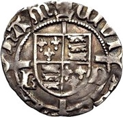 1 Penny - Henry VII 'Sovereign' type; Durham mint, United Kingdom, 1494-1501 reverse image