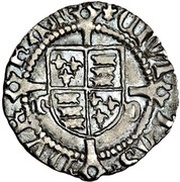1 Penny - Henry VIII 1st coinage; Durham mint, United Kingdom, 1509-1526 reverse image