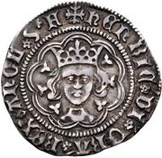 ½ Groat - Henry VI Rosette-mascle issue; Calais mint obverse image