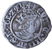 ½ Groat - Henry VIII 2nd coinage; Canterbury mint obverse image
