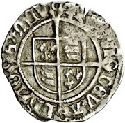 ½ Groat - Henry VIII 3rd coinage; Tower mint reverse image