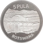 5 Pula Independence; Silver Proof Issue reverse image