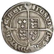 3 Pence - Edward VI 3rd period; London mint, United Kingdom, 1551-1553 reverse image