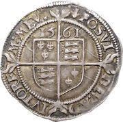 3 Pence - Elizabeth I 3rd and 4th issues, United Kingdom, 1561-1567 reverse image