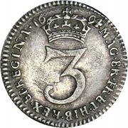 3 Pence - William and Mary 2nd busts; incl. Maundy, United Kingdom, 1691-1694 reverse image