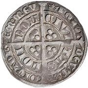 1 Groat - Edward III 4th issue; Pre-treaty period, series F, United Kingdom, 1356 reverse image