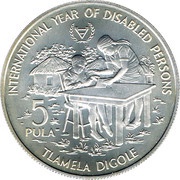 5 Pula Disabled persons reverse image