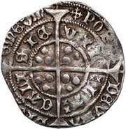 1 Groat - Henry VI Pinecone-mascle/Leaf-trefoil mule; Calais mint, United Kingdom, 1427-1434 reverse image