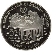 5 Pula Disabled persons; Peidfort reverse image