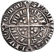 1 Groat - Henry VII facing bust; London mint, United Kingdom, 1495-1505 reverse image