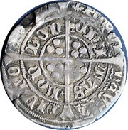 1 Groat - Henry VII facing bust; London mint, United Kingdom, 1499-1509 reverse image