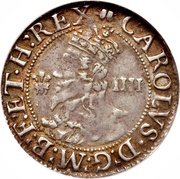 1 Groat - Charles I Aberystwyth mint; crown breaks circle obverse image